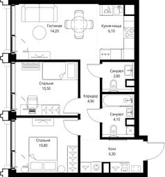 2-BD Apartment Sale, 59.7 sq. m. at SET, Vereyskaya Street, Moscow, Russia #3 2-BD Apartment Sale, 59.7 sq. m. at SET, Vereyskaya Street, Moscow, Russia #3