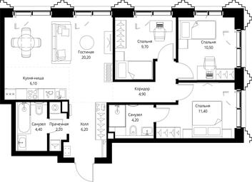 3-BD Apartment Sale, 79.8 sq. m. at SET, Vereyskaya Street, Moscow, Russia #2 3-BD Apartment Sale, 79.8 sq. m. at SET, Vereyskaya Street, Moscow, Russia #2
