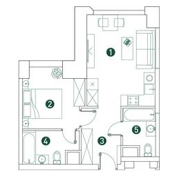 1-BD Apartment Sale, 42.7 sq. m. at Very, Botanicheskaya Street, 29, Moscow, Russia #3 1-BD Apartment Sale, 42.7 sq. m. at Very, Botanicheskaya Street, 29, Moscow, Russia #3
