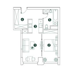 1-BD Apartment Sale, 44.1 sq. m. at Very, Botanicheskaya Street, 29, Moscow, Russia #2 1-BD Apartment Sale, 44.1 sq. m. at Very, Botanicheskaya Street, 29, Moscow, Russia #2