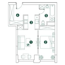 1-BD Apartment Sale, 44.1 sq. m. at Very, Botanicheskaya Street, 29, Moscow, Russia #3 1-BD Apartment Sale, 44.1 sq. m. at Very, Botanicheskaya Street, 29, Moscow, Russia #3