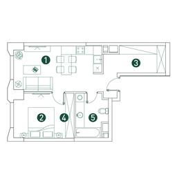 1-BD Apartment Sale, 47.4 sq. m. at Very, Botanicheskaya Street, 29, Moscow, Russia #3