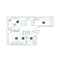 1-BD Apartment Sale, 47.4 sq. m. at Very, Botanicheskaya Street, 29, Moscow, Russia #2