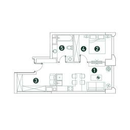 1-BD Apartment Sale, 49.1 sq. m. at Very, Botanicheskaya Street, 29, Moscow, Russia #2