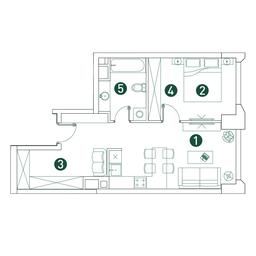 1-BD Apartment Sale, 49.1 sq. m. at Very, Botanicheskaya Street, 29, Moscow, Russia #3