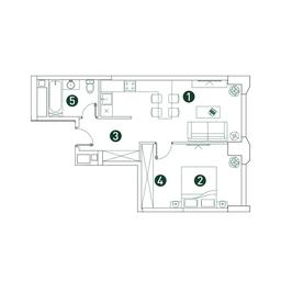 1-BD Apartment Sale, 47.8 sq. m. at Very, Botanicheskaya Street, 29, Moscow, Russia #2