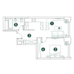 1-BD Apartment Sale, 47.9 sq. m. at Very, Botanicheskaya Street, 29, Moscow, Russia #3