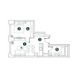 1-BD Apartment Sale, 41.4 sq. m. at Very, Botanicheskaya Street, 29, Moscow, Russia #2