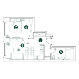 1-BD Apartment Sale, 41.4 sq. m. at Very, Botanicheskaya Street, 29, Moscow, Russia #3