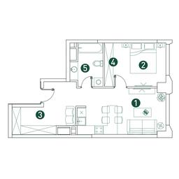 1-BD Apartment Sale, 48.9平方米 at Very, Botanicheskaya Street, 29, Moscow, Russia #3 1-BD Apartment Sale, 48.9平方米 at Very, Botanicheskaya Street, 29, Moscow, Russia #3