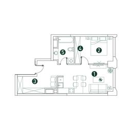 1-BD Apartment Sale, 48.9平方米 at Very, Botanicheskaya Street, 29, Moscow, Russia #2 1-BD Apartment Sale, 48.9平方米 at Very, Botanicheskaya Street, 29, Moscow, Russia #2