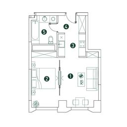 1-BD Apartment Sale, 40.5 sq. m. at Very, Botanicheskaya Street, 29, Moscow, Russia #2 1-BD Apartment Sale, 40.5 sq. m. at Very, Botanicheskaya Street, 29, Moscow, Russia #2