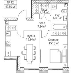 1-BD Apartment Sale, 47.5 sq. m. at SEZAR CITY, 2nd Khoroshyovsky Drive, Moscow, Russia #4