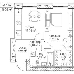 1-BD Apartment Sale, 46.95 sq. m. at SEZAR CITY, 2nd Khoroshyovsky Drive, Moscow, Russia #4