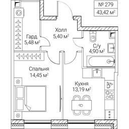 1-BD Apartment Sale, 43.42 sq. m. at SEZAR CITY, 2nd Khoroshyovsky Drive, Moscow, Russia #4