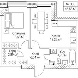 1-BD Apartment Sale, 45.53 sq. m. at SEZAR CITY, 2nd Khoroshyovsky Drive, Moscow, Russia #4