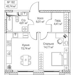1-BD Apartment Sale, 45.74 sq. m. at SEZAR CITY, 2nd Khoroshyovsky Drive, Moscow, Russia #4