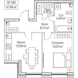 1-BD Apartment Sale, 47.98 sq. m. at SEZAR CITY, 2nd Khoroshyovsky Drive, Moscow, Russia #4