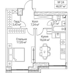 1-BD Apartment Sale, 46.97 sq. m. at SEZAR CITY, 2nd Khoroshyovsky Drive, Moscow, Russia #4