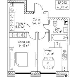 1-BD Apartment Sale, 43.42 sq. m. at SEZAR CITY, 2nd Khoroshyovsky Drive, Moscow, Russia #4