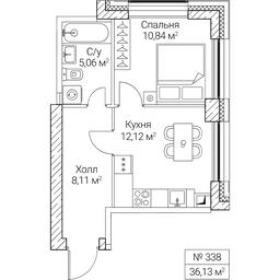 1-BD Apartment Sale, 36.13 sq. m. at SEZAR CITY, 2nd Khoroshyovsky Drive, Moscow, Russia #4