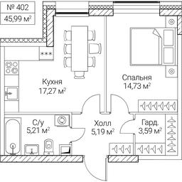 1-BD Apartment Sale, 45.99 sq. m. at SEZAR CITY, 2nd Khoroshyovsky Drive, Moscow, Russia #4