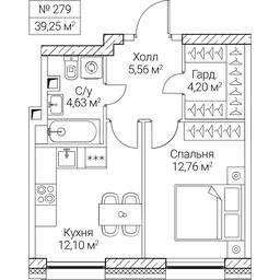 1-BD Apartment Sale, 39.25 sq. m. at SEZAR CITY, 2nd Khoroshyovsky Drive, Moscow, Russia #4