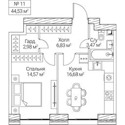 1-BD Apartment Sale, 44.53 sq. m. at SEZAR CITY, 2nd Khoroshyovsky Drive, Moscow, Russia #4