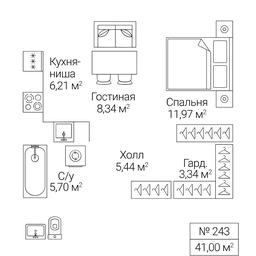 1-BD Apartment Sale, 41 sq. m. at SEZAR CITY, 2nd Khoroshyovsky Drive, Moscow, Russia #4