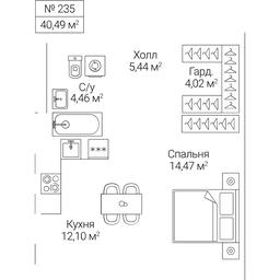 1-BD Apartment Sale, 40.49 sq. m. at SEZAR CITY, 2nd Khoroshyovsky Drive, Moscow, Russia #4
