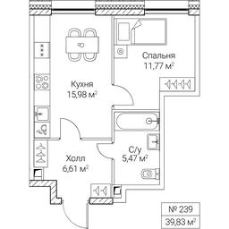 1-BD Apartment Sale, 39.83 sq. m. at SEZAR CITY, 2nd Khoroshyovsky Drive, Moscow, Russia #4