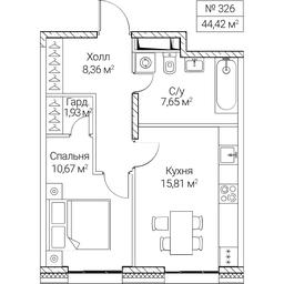 1-BD Apartment Sale, 44.42 sq. m. at SEZAR CITY, 2nd Khoroshyovsky Drive, Moscow, Russia #4