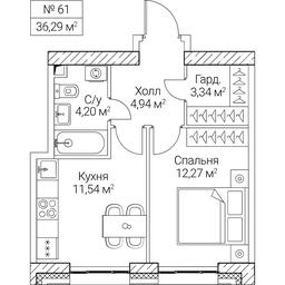 1-BD Apartment Sale, 36.29 sq. m. at SEZAR CITY, 2nd Khoroshyovsky Drive, Moscow, Russia #4
