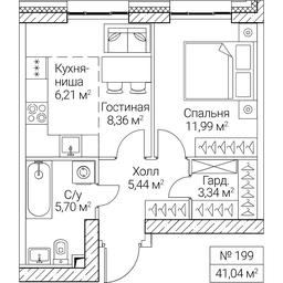 1-BD Apartment Sale, 41.04 sq. m. at SEZAR CITY, 2nd Khoroshyovsky Drive, Moscow, Russia #4