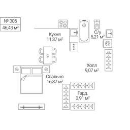 1-BD Apartment Sale, 46.43 sq. m. at SEZAR CITY, 2nd Khoroshyovsky Drive, Moscow, Russia #4
