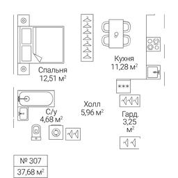1-BD Apartment Sale, 37.68 sq. m. at SEZAR CITY, 2nd Khoroshyovsky Drive, Moscow, Russia #4