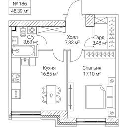 1-BD Apartment Sale, 48.39平方米 at SEZAR CITY, 2nd Khoroshyovsky Drive, Moscow, Russia #4