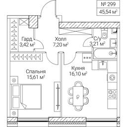 1-BD Apartment Sale, 45.54 sq. m. at SEZAR CITY, 2nd Khoroshyovsky Drive, Moscow, Russia #4