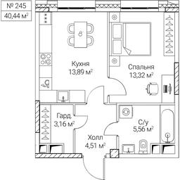 1-BD Apartment Sale, 40.44 sq. m. at SEZAR CITY, 2nd Khoroshyovsky Drive, Moscow, Russia #4