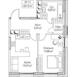 1-BD Apartment Sale, 48.15平方米 at SEZAR CITY, 2nd Khoroshyovsky Drive, Moscow, Russia #4