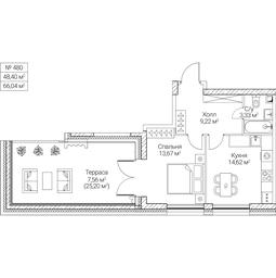 1-BD Apartment Sale, 48.4 sq. m. at SEZAR CITY, 2nd Khoroshyovsky Drive, Moscow, Russia #4