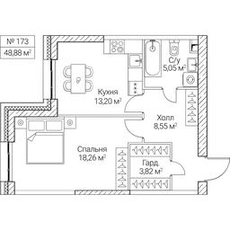 1-BD Apartment Sale, 48.88 sq. m. at SEZAR CITY, 2nd Khoroshyovsky Drive, Moscow, Russia #4