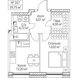 1-BD Apartment Sale, 39.75 sq. m. at SEZAR CITY, 2nd Khoroshyovsky Drive, Moscow, Russia #4