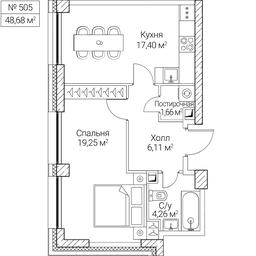 1-BD Apartment Sale, 48.68平方米 at SEZAR CITY, 2nd Khoroshyovsky Drive, Moscow, Russia #4