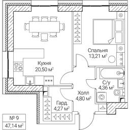 1-BD Apartment Sale, 47.14 sq. m. at SEZAR CITY, 2nd Khoroshyovsky Drive, Moscow, Russia #4