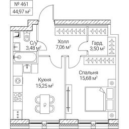 1-BD Apartment Sale, 44.97平方米 at SEZAR CITY, 2nd Khoroshyovsky Drive, Moscow, Russia #4
