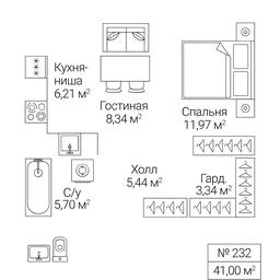 1-BD Apartment Sale, 41平方米 at SEZAR CITY, 2nd Khoroshyovsky Drive, Moscow, Russia #4