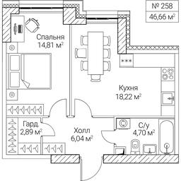 1-BD Apartment Sale, 46.66 sq. m. at SEZAR CITY, 2nd Khoroshyovsky Drive, Moscow, Russia #4