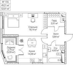 1-BD Apartment Sale, 49.21 sq. m. at SEZAR CITY, 2nd Khoroshyovsky Drive, Moscow, Russia #4