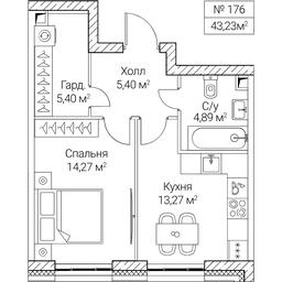 1-BD Apartment Sale, 43.23 sq. m. at SEZAR CITY, 2nd Khoroshyovsky Drive, Moscow, Russia #4